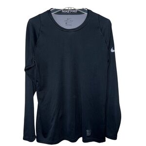 Nike Pro Dri Fit Men’s Shirt Black Long Sleeve Size Medium